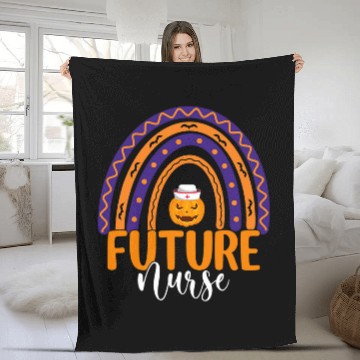 Discover Future nurses Halloween Pumpkin Rainbow Student Nursing Baseball Tees Fleece Blankets