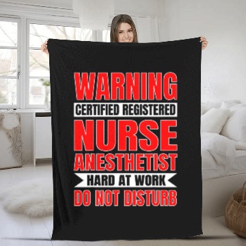 Discover Certified Registered nurses Anesthetist At Work RN Fleece Blankets