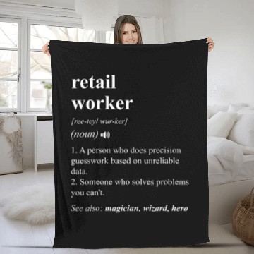 Discover Retail Worker Funny Dictionary Definition Baseball Tees Fleece Blankets