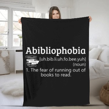 Discover Abibliophobia Definition Funny Book Lovers Bookworm Reader Zip Fleece Blankets