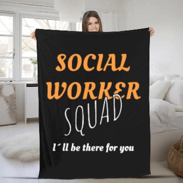 Discover Cool Social Work Squad Team Worker Fleece Blankets