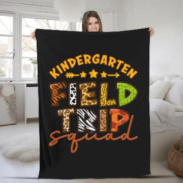 Discover Kindergarten Zoo Field Trip Squad Matching Students Teacher Fleece Blankets