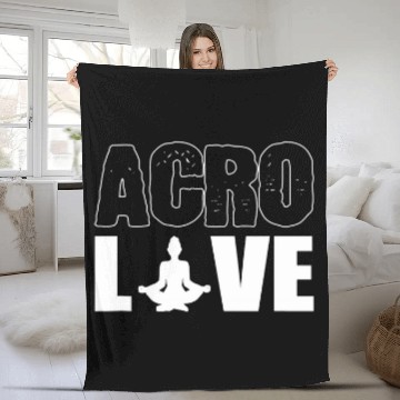 Discover Acro Love Yoga Instructor Fleece Blankets