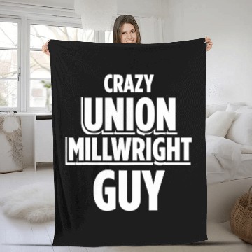 Discover Union Millwright Industrial Mechanic Worker 28 Fleece Blankets