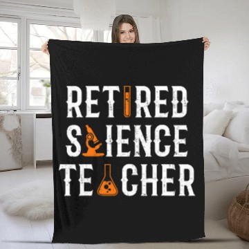 Discover Retired Science Teacher Writing School Retirement Fleece Blankets
