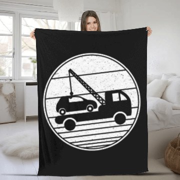 Discover Tow Trucker Wrecker Breakdown Recovery Tow Truck Operator Fleece Blankets