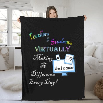 Discover Teaching Inspirational Virtual School Quote Teachers Fleece Blankets