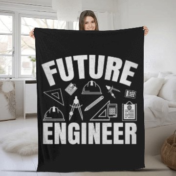 Discover Engineering Student Kids Funny Future Engineer Zip Fleece Blankets