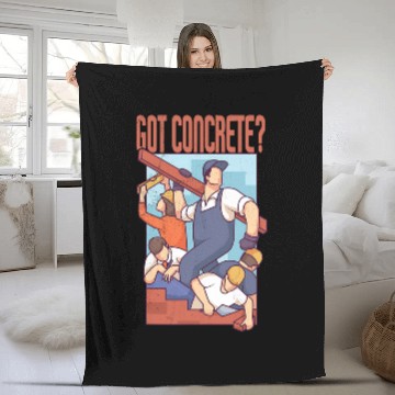 Discover Got Concrete Construction Worker Baseball Tees Fleece Blankets