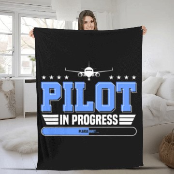 Discover Pilot In Progress Future Pilot Funny Aviator Training Baseball Tees Fleece Blankets