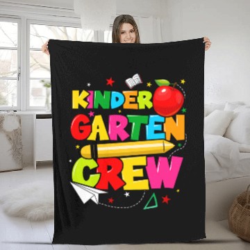 Discover Kindergarten Crew 2024 Cool pre kindergarten Teacher Baseball Tees Fleece Blankets