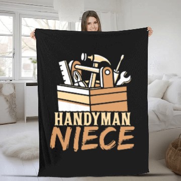 Discover Handyman Niece Hobby Diy Tinkerer Worker Fleece Blankets