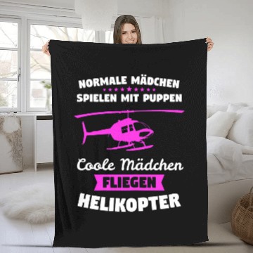 Discover Helicopter Pilot Model Flight Fleece Blankets