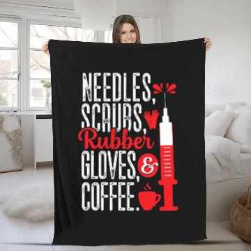 Discover Needles Scrubs Coffee Phlebotomy Technician Phlebotomist Baseball Tees Fleece Blankets