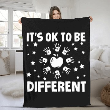 Discover Its Ok To Be Different Student Teacher Special Education Zip Fleece Blankets