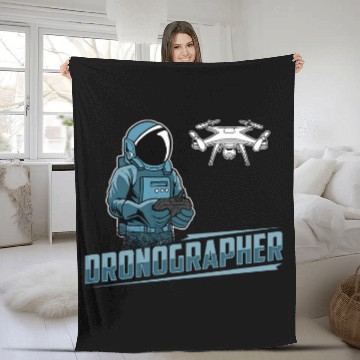 Discover Drone Pilot Dronographer Aviator Flying RC Quadcopter Fleece Blankets