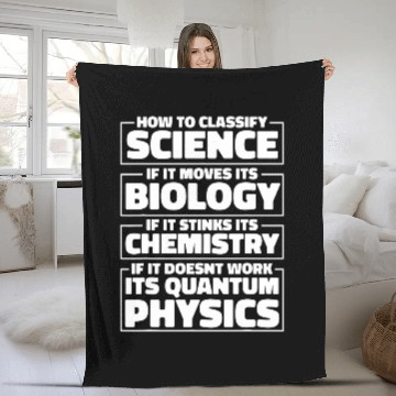 Discover Funny Physicist Scientist Science Quantum Physics 3 Baseball Tees Fleece Blankets