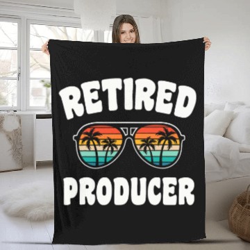 Discover Retired Producer Funny Retirement Congratulations Baseball Tees Fleece Blankets