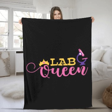 Discover Lab Queen of the Lab medicals Laboratory Scientist Zip Fleece Blankets
