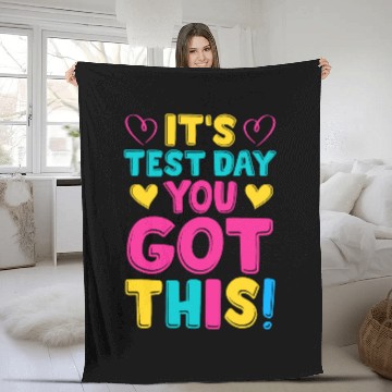 Discover Its Test Day Cute Testing Day Teacher Student Novelty Fleece Blankets