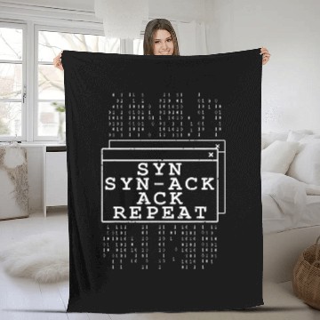 Discover Network Admin Syn Ack Repeat Sysadmin IT Programmer Fleece Blankets