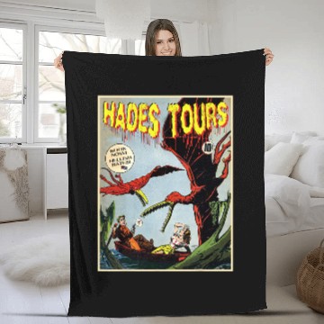 Discover Hades Swamp Boat Tour Pterosaur Pterodactyl Paleontology Fleece Blankets