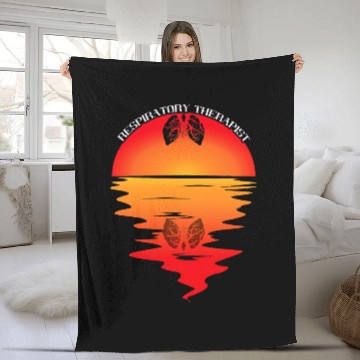Discover Respiratory Therapist Lungs Sunset Respiratory Therapy RT Fleece Blankets
