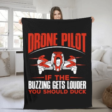 Discover Drone Pilot Funny Drones Drone Pilot Quadrotor Fleece Blankets