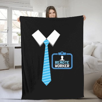 Discover Remote Worker Work From homes Gift Zip Fleece Blankets