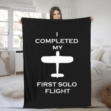 Discover I COMPLETED MY FIRST SOLO FLIGHT with vintages plane Fleece Blankets