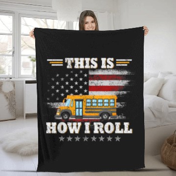 Discover this is how i roll school bus driver Baseball Tees Fleece Blankets