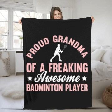 Discover Badminton Player Shuttlecock Grandma Zip Fleece Blankets
