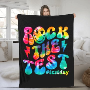 Discover rock test testing day motivational teacher student Baseball Tees Fleece Blankets