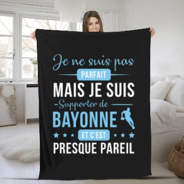 Discover Bayonne Rugby Supporter Humour Fleece Blankets