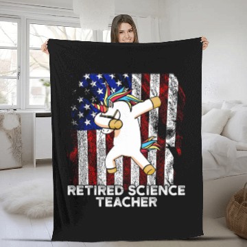 Discover Retired Science Teacher Team School Retirement Fleece Blankets