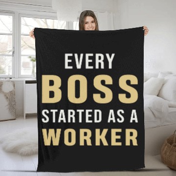 Discover Every Boss Started As A Worker CEO Retro Hustle Entrepreneur Fleece Blankets