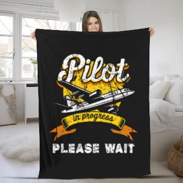 Discover Pilot In Progress Flight School Aviator Squad Airplane Fly Baseball Tees Fleece Blankets