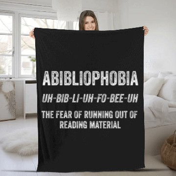 Discover Abibliophobia Funny Reader Definition Fleece Blankets