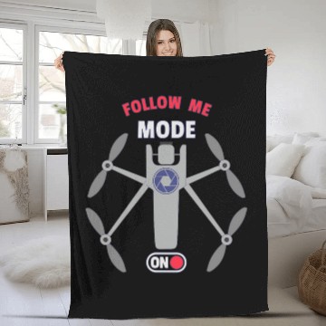 Discover Drone Flying Quadrocopter Remote Follow FPV Racing Pilot Fleece Blankets