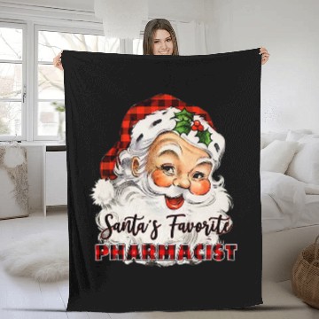 Discover santas claus favorite pharmacist flannel christmas Fleece Blankets