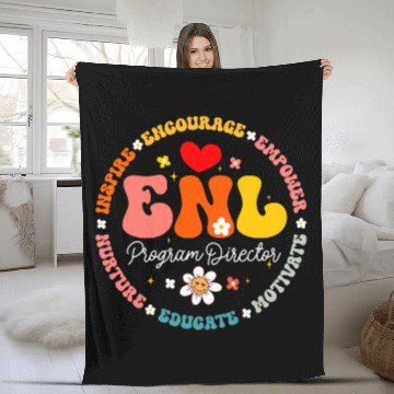 Discover ENL Program Director Squad English New Language Squad Crew Fleece Blankets