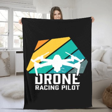 Discover Drone pilot FPV Multicopter Helicopter Hobby Fleece Blankets