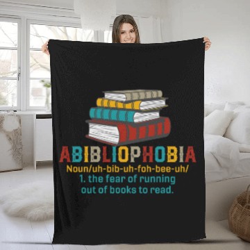 Discover Abibliophobia Reading Bookworm Book Nerd Lover Reader Fun Zip Fleece Blankets