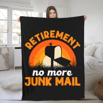 Discover Retired Postal Worker vintages Retirement Retro Mailman Post 3 Fleece Blankets
