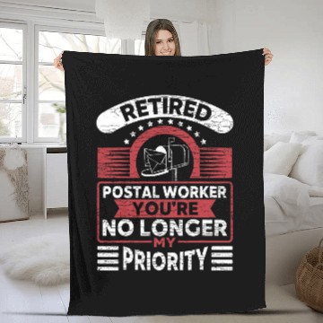 Discover Retired Postal Worker Postman Zip Fleece Blankets