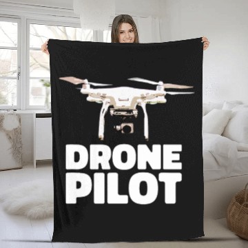 Discover Drone Life Pilot Quadcopter RC Fleece Blankets