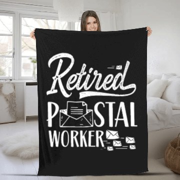 Discover Retired Postal Worker Courier Postman Mailman Mail Fleece Blankets