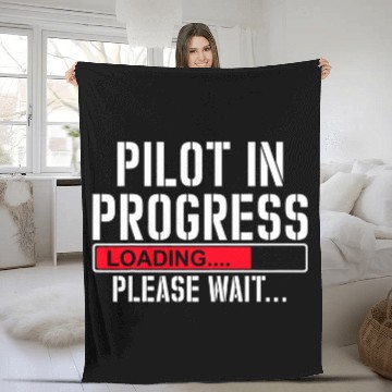 Discover Pilot In Progress Funny Flight School Student Lovers Zip Fleece Blankets