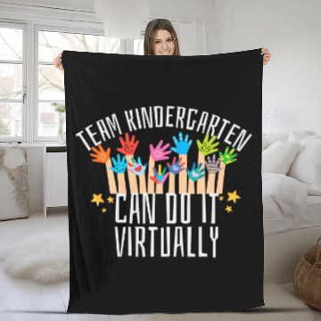 Discover Team Kindergarten Crew Teacher Student Kinder Squad 1 Fleece Blankets