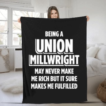 Discover Union Millwright Industrial Mechanic Worker 15 Fleece Blankets